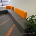 Teknion dna Grey Soft Lounge Seating w/ Orange Straight Bolster